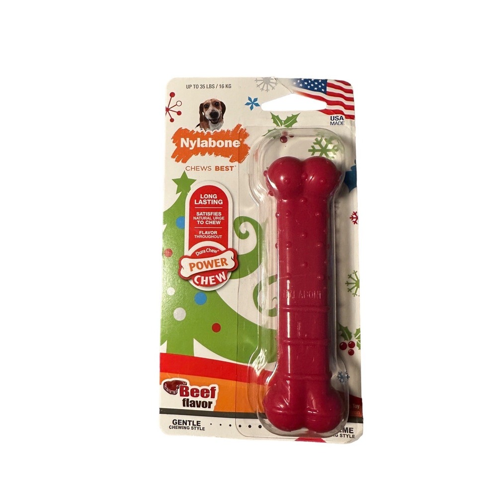 Nylabone Power Chew Medium Beef Flavor Long Lasting New‎
